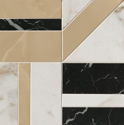 ROMA G. CALAC. DELICATO/ONICE MIELE/NERO ELEG. DECO MOSAICO