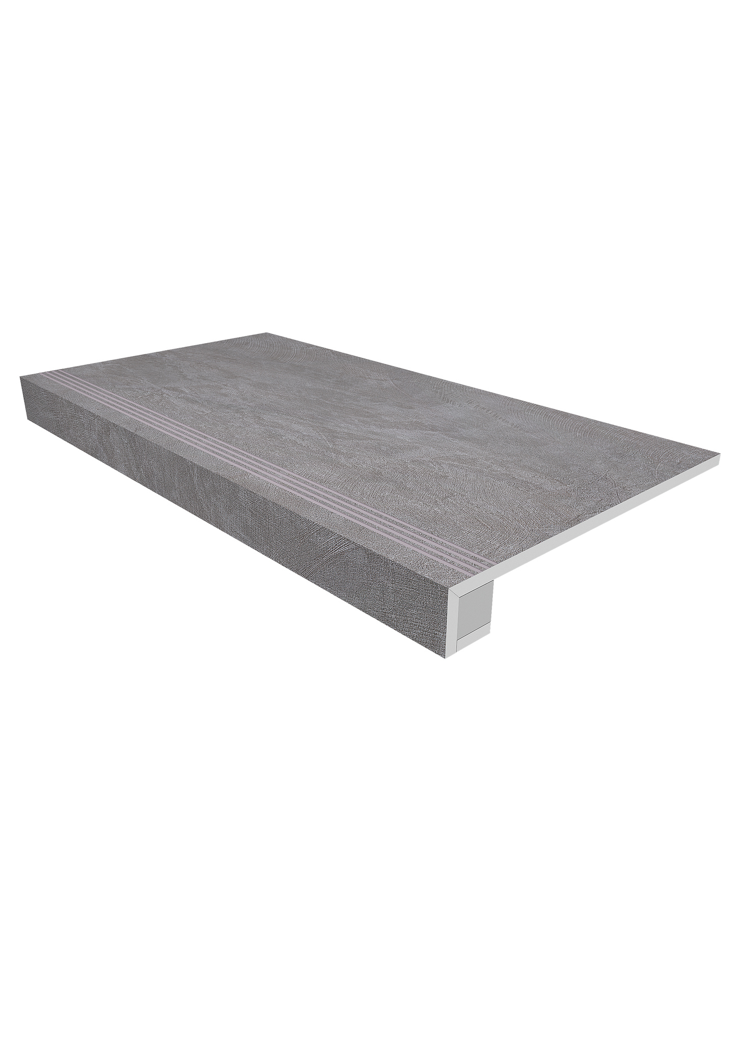 комплект (ступень sr01 (33x120) непол. (прямоугол. бортик) с насечками + подступенок (14,5x120))
