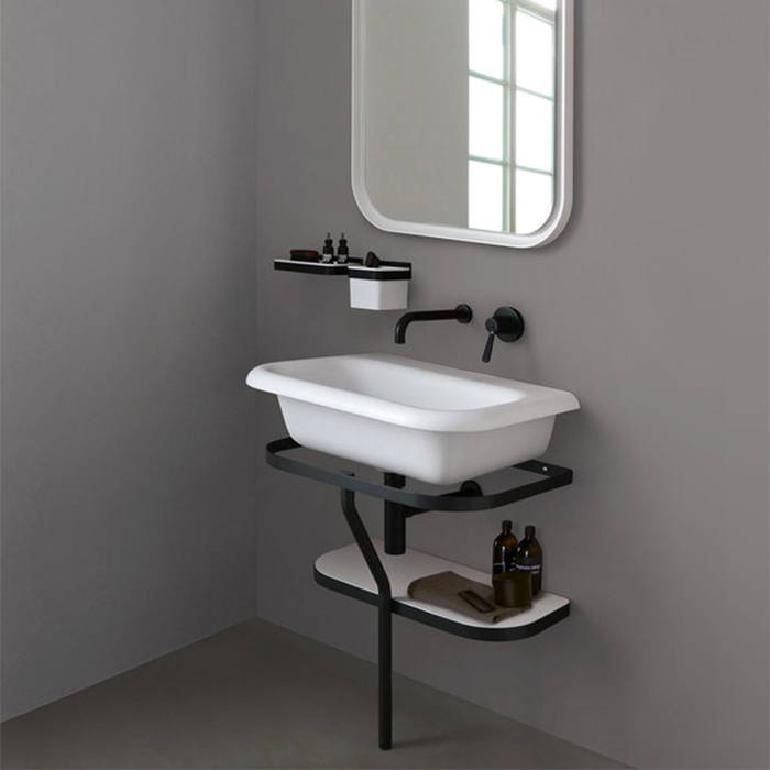 Agape Ottocento База под раковину с полкой 66x45x66 см, цвет: темно-серый