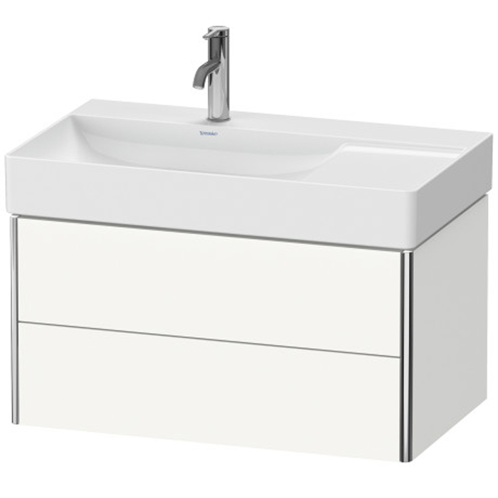 Duravit DuraSquare Раковина подвесная без перелива, выпуск с керам покрытием, 2 отм. отв под смес, крепеж, левая, 80х47см, покр WonderGliss, цвет белы