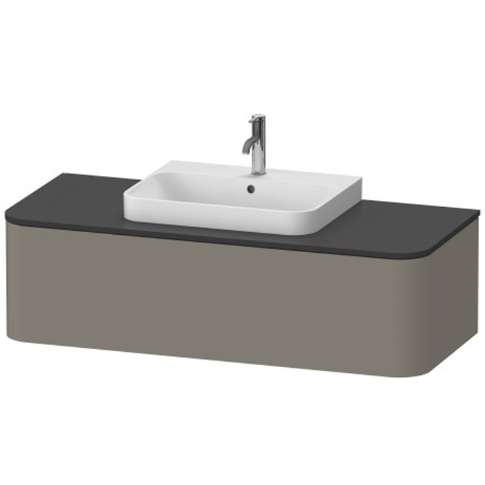 Duravit Happy D.2 Plus Тумба подвесная 354x1300x550мм 1 ящик, цвет: stone grey satin matt