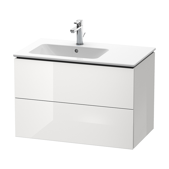 DURAVIT L-CUBE Тумба под раковину 550x820x481 мм., подвесная, левая, 2 ящика, для раковины 234583,, цвет белый глянцевый