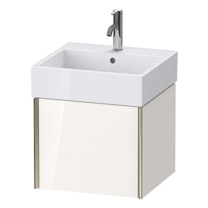 Duravit XViu Тумба подвесная 397x484x454мм, для раковины #235050, 1 ящик, цвет: белый глянцевый/champagne matt