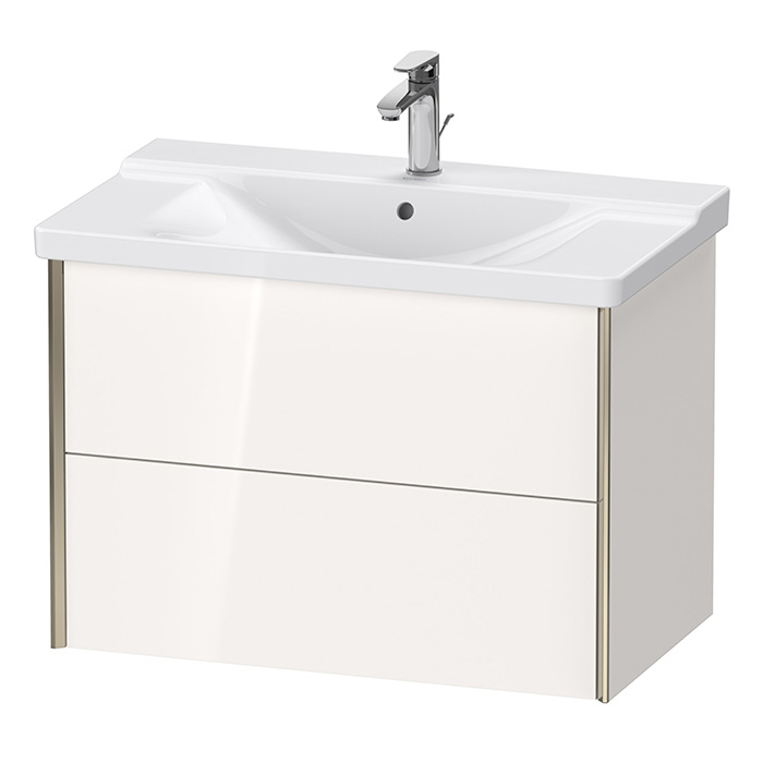Duravit XViu Тумба подвесная 565x810x469мм, для раковины #233285, 2 ящика, цвет: белый глянцевый/champagne matt