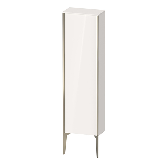 Duravit XViu Шкаф подвесной 1330x400x240мм, с 1 дверью, 3 стеклянными полками (петли слева), цвет: белый глянцевый/champagne matt