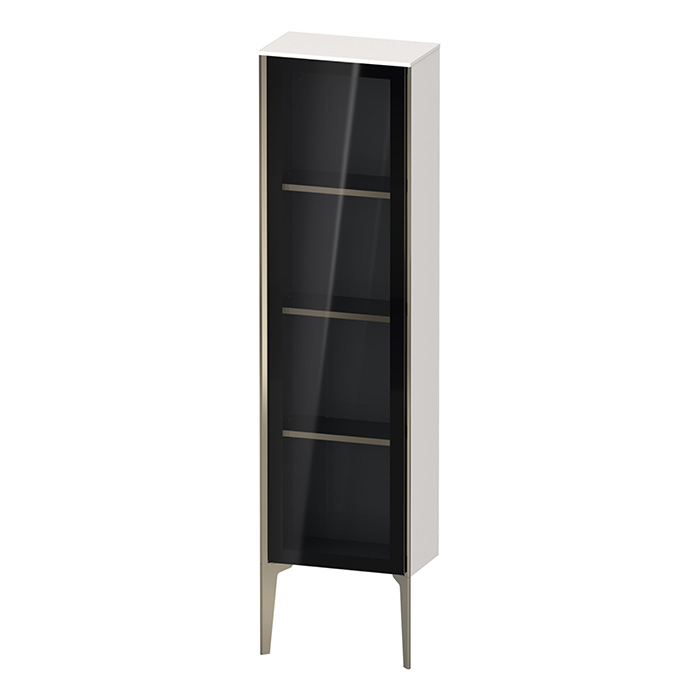 Duravit XViu Шкаф подвесной 1330x400x240мм, со стеклянной дверью, 3 стеклянные полки (петли справа), цвет: белый глянцевый/champagne matt