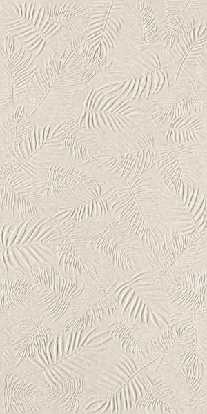 3D Wall Carve Leaf Ivory 40x80