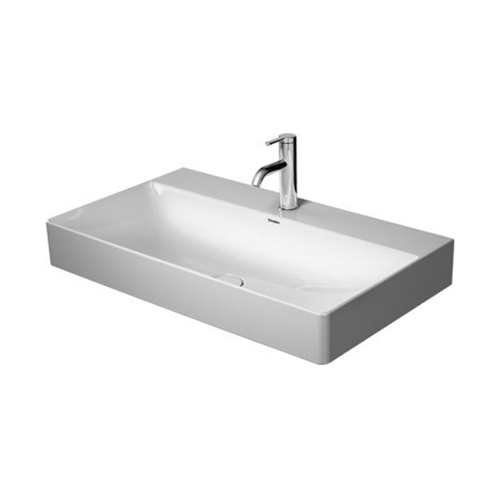 Duravit DuraSquare Раковина 800x470 мм., с 1 отверстием для смесителя, без перелива, с керамической крышкой, с креплениями, цвет белый Duravit DuraSquare Раковина 800x470 мм., с 1 отверстием для смесителя, без перелива, с керамической крышкой, с креплениями, цвет белый