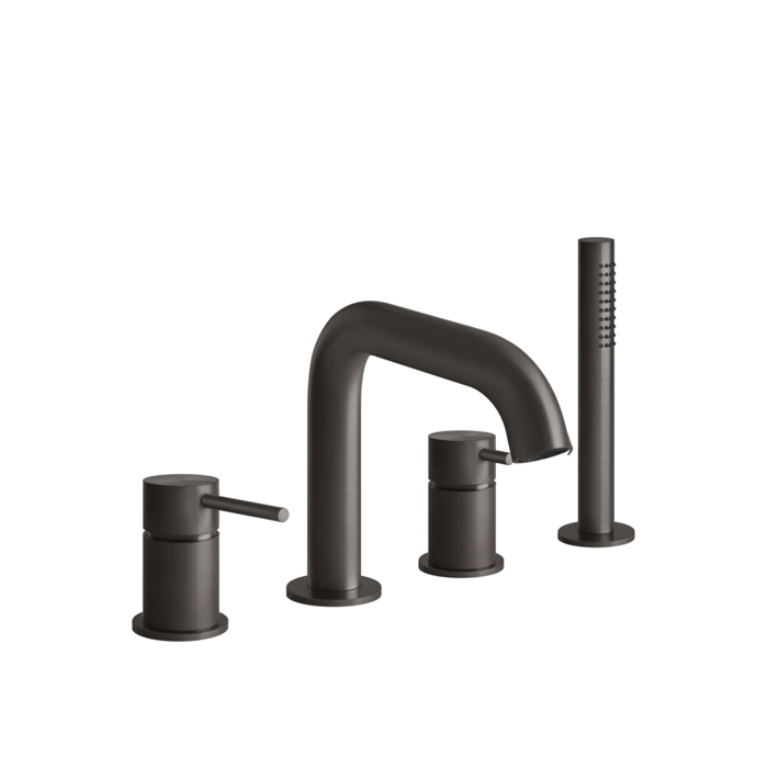 GESSI 316 Смеситель для ванны на 4 отверстия, с переключателем, изливом и шлангом 1,50 м, цвет: brushed black metal pvd GESSI 316 Смеситель для ванны на 4 отверстия, с переключателем, изливом и шлангом 1,50 м, цвет: brushed black metal pvd