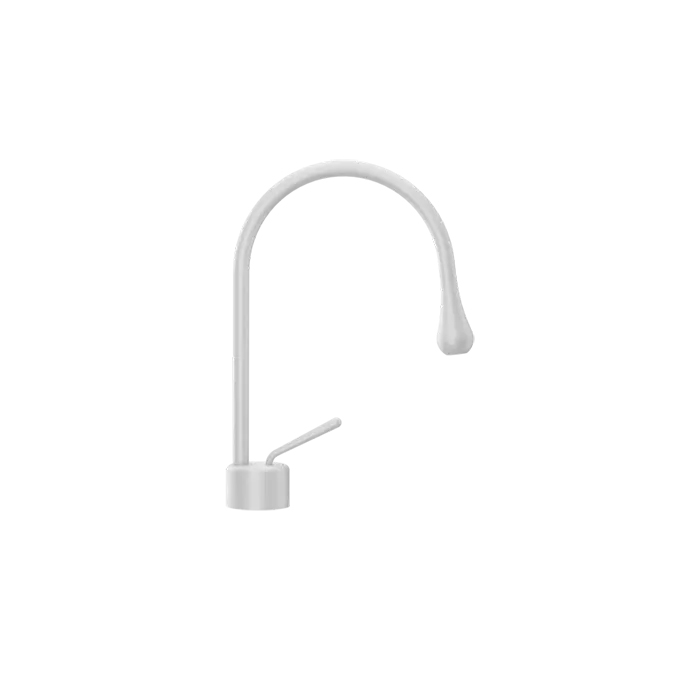 Gessi Goccia Смеситель для раковины на 1 отверстие, излив 174мм R=90, цвет: белый Gessi Goccia Смеситель для раковины на 1 отверстие, излив 174мм R=90, цвет: белый