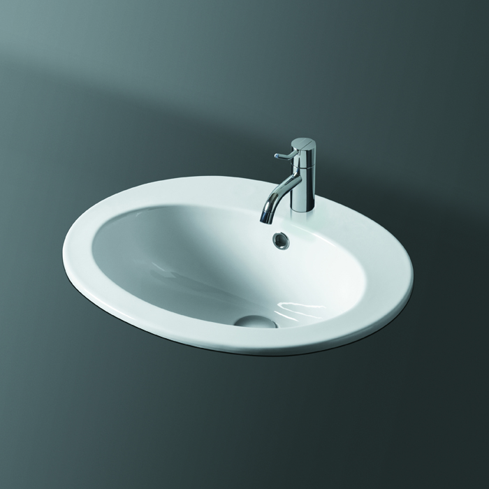 SIMAS Lavabi d'arredo Раковина встраиваемая 53.5x45см с 1 отверстием и двумя намеченными DESMO, цвет белый SIMAS Lavabi d'arredo Раковина встраиваемая 53.5x45см с 1 отверстием и двумя намеченными DESMO, цвет белый