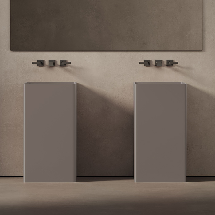 DEA DESIGN Pedestal Basin Раковина напольная 450х450хh900 мм, цвет grey brown