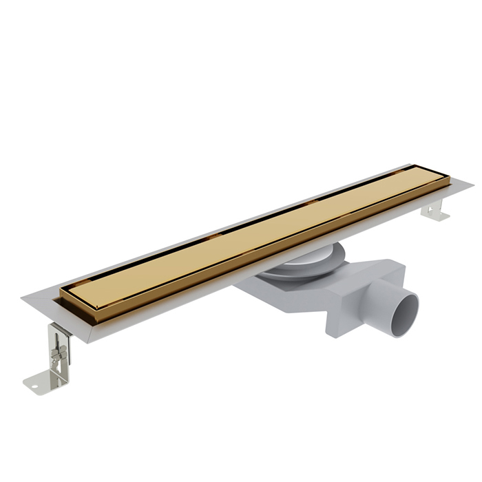 Plumberia Selection Трап душевой PS IN-TILE 6x80 2устор. накладка из нерж.стали, комбинир.затвор с горизонт. Выпуском Ду 50мм,40л/мин, золото 24К Plumberia Selection Трап душевой PS IN-TILE 6x80 2устор. накладка из нерж.стали, комбинир.затвор с горизонт. Выпуском Ду 50мм,40л/мин, золото 24К
