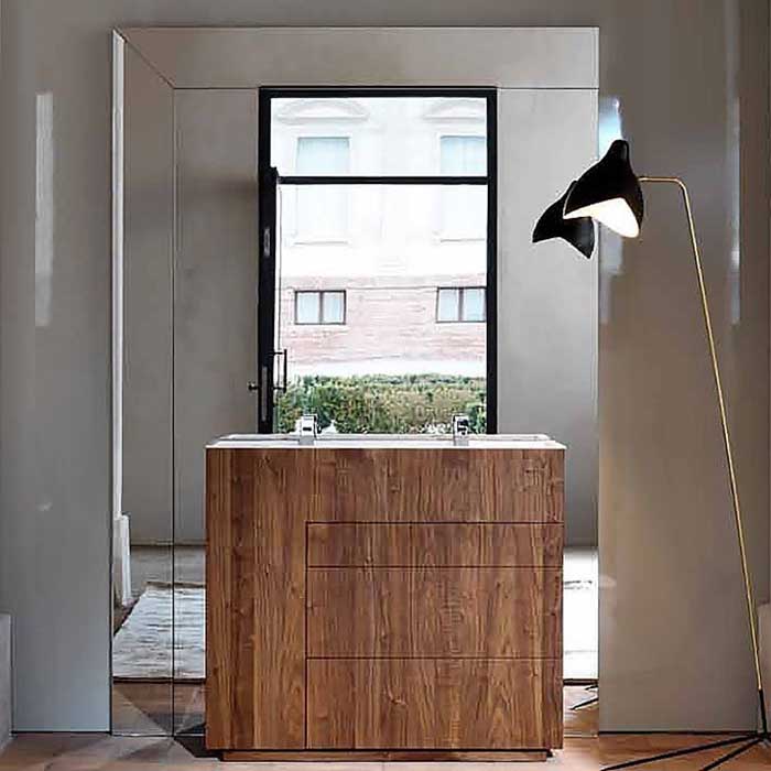 NOORTH milldue edition TOUCH Комплект мебели 1000х480х880 мм., напольный, 3 ящика, слив в стену, с проставкой, раковина Milltek бел мат, отделка Abete NOORTH milldue edition TOUCH Комплект мебели 1000х480х880 мм., напольный, 3 ящика, слив в стену, с проставкой, раковина Milltek бел мат, отделка Abete