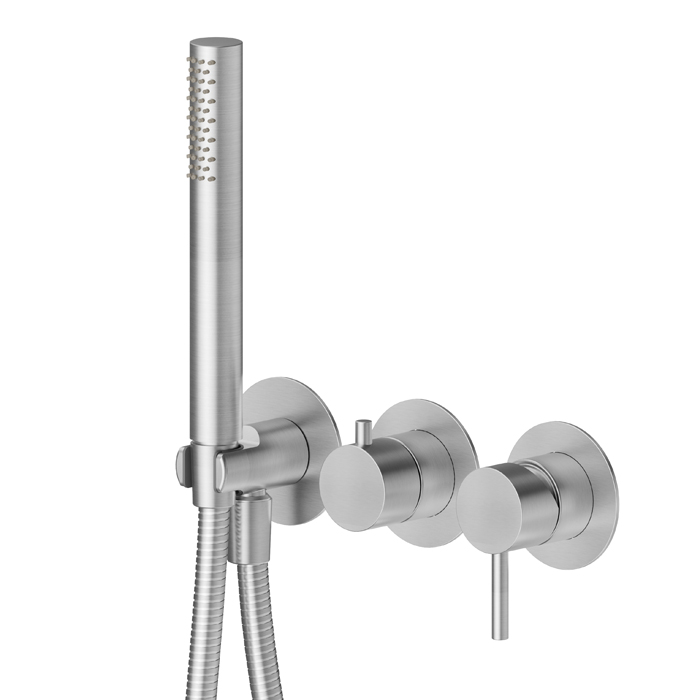 Newform X-Steel 316 Наружная часть для встраимаевого смесителя, с ручным душем на 3 отв , цвет: нержавеющая сталь