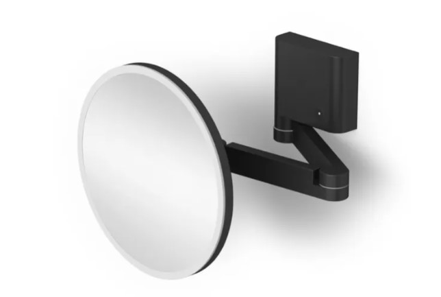Косметическое зеркало настенное Stella LED 240х110-380х240 мм, с подсветкой, черный матовый