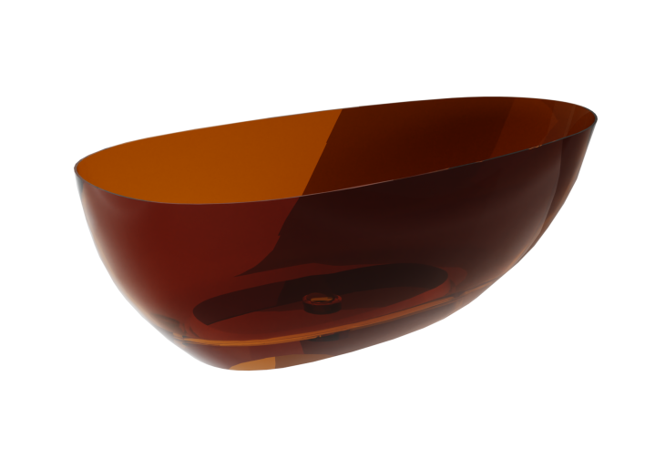 Ванна отдельностоящая Besco Xara Earth Rust прозрачная 160, 160 x75 см, сифон хром