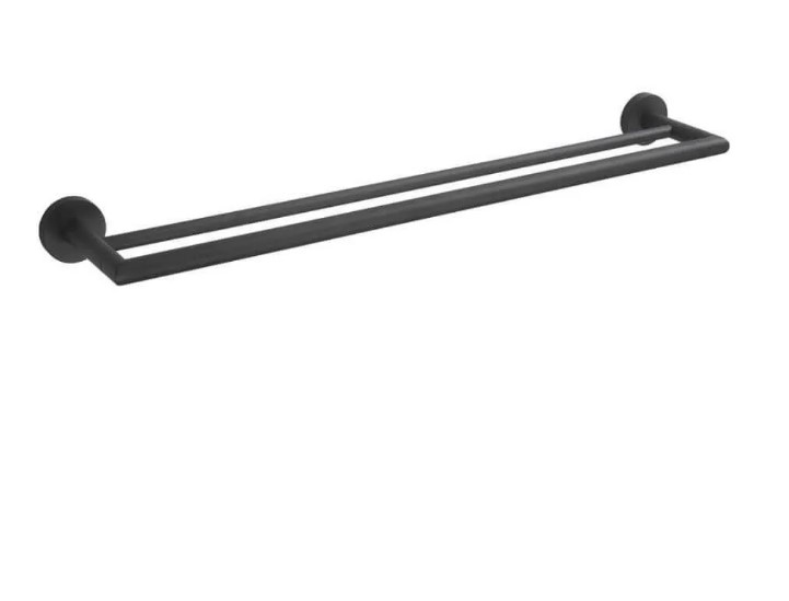 Держатель для полотенца настенный, двойной, Stella CLASSIC 655х125х55 мм, металл, черный матовый