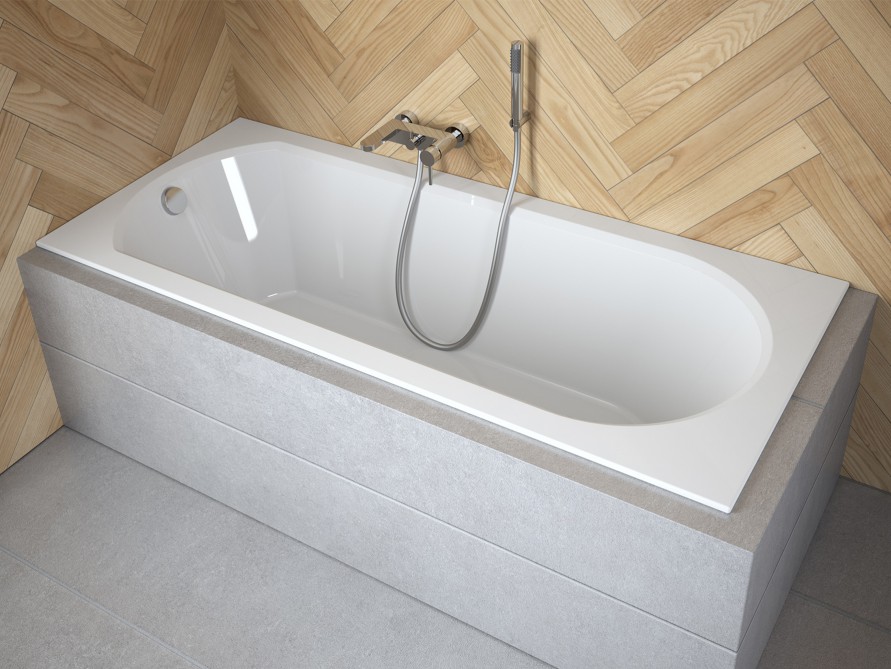 Ванна акриловая прямоугольная Besco INTRICA SLIM 170, 170x75 см, белая