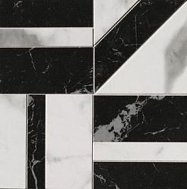 ROMA G. CARRARA/NERO ELEGANTE DECO MOSAICO