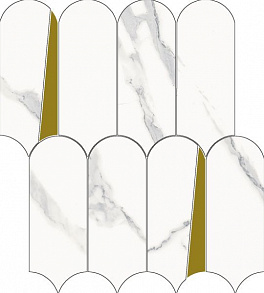 Stellaris Statuario White Mosaico Elegant