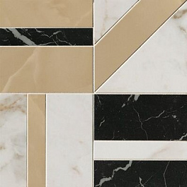 ROMA G. CALAC. DELICATO/ONICE MIELE/NERO ELEG. DECO MOSAICO