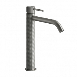GESSI 316 Смеситель для раковины на 1 отверстие, высокий, h=305мм, без донного клапана, излив 156мм, цвет: steel brushed