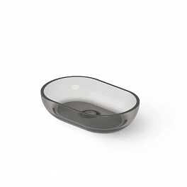 DEA DESIGN Washbasins Раковина настольная 58x38xh14 см, материал: Glasstech прозрачная смола, цвет: Smoky Black R4