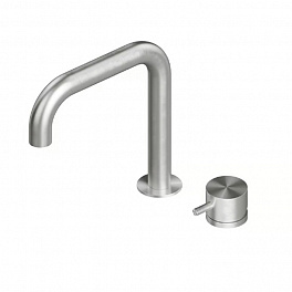 QuadroDesign SOURCE/OTTAVO 1207AS Смеситель для раковины на 2 отверстия из столешницы, цвет Brushed Stainless Steel