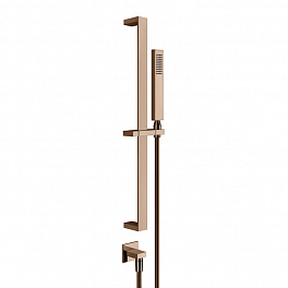 Gessi Rettangolo Душевая стойка с ручным душем и выводом воды из стены, цвет: медь