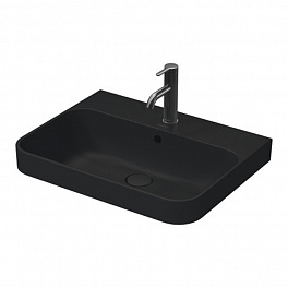 Duravit Happy D.2 Plus Раковина на столешницу 600х460мм, с 1м отв. под смеситель, выпуск с керам. покрытием, покр WonderGliss, цвет Anthracite
