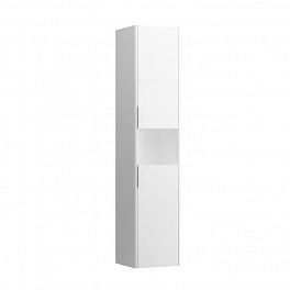 Laufen BASE высокий шкаф 350x335x1650 мм, 2 дверцы, петли справа, 1 открытая полка, 4 стекл. полки, белый глянц (НА склад ждем к 20 мая 2шт)