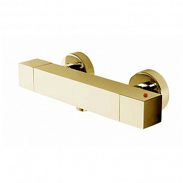 Bossini Cube Tермостат для душа, наружный, 1 выход 1/2', цвет: Gold PVD