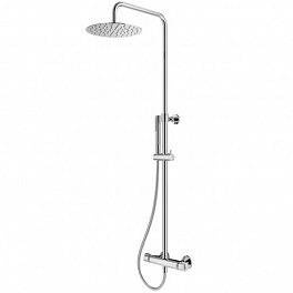 Plumberia Selection IXO Душевая колонна телескоп. терм., поворотная, верх.душ из нерж.стали 250мм,руч.душ 1 режим., шланг 150мм,хром