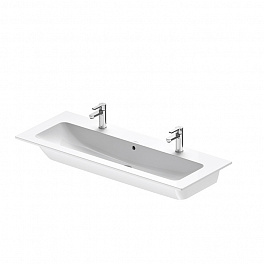Duravit ME by Starck Раковина для мебели 1230х490 мм, с переливом, с площадкой, с 2 отв. под смеситель, Цвет белый