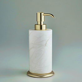 3SC Baster Round Дозатор настольный d8хh18 см с основанием, цвет алебастр/Polished Satin Gold