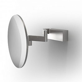 Decor Walther VISION R Косметическое зеркало без подсветки 5X - Нержавеющая сталь, матовая оптика Настенный монтаж – 5-кратное увеличение
