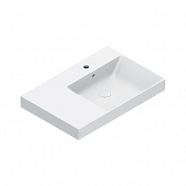 Catalano ZERO Раковина 75x50 чаша справа, с 1 отв. под смеситель, покрытие Cataglaze+, цвет белый глянцевый