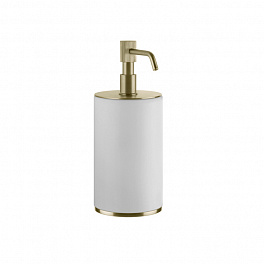 GESSI VENTI20 Дозатор для жидкого мыла настольный, цвет белый, фурнитура Brushed Brass PVD