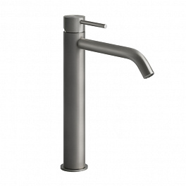 GESSI 316 Смеситель для раковины на 1 отверстие, высокий h=305мм, без донного клапана, излив 155мм, цвет: steel brushed
