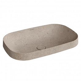 Kerama Marazzi Раковина MAGICA встраиваемая сверху 65,5*42*6см, без отв. под смеситель, с донным клапаном, без перелива, бежевый камень