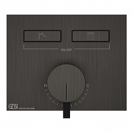 Gessi Hi-Fi Смеситель для душа, с включением до 2 источников одновременно (внешняя часть), цвет: Black Metal Brushed PVD