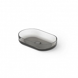 DEA DESIGN Washbasins Раковина настольная 55x34xh12 см, материал: Glasstech прозрачная смола, цвет: Smoky Black R4
