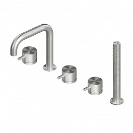 QuadroDesign SOURCE/OTTAVO 1295AS Смеситель на борт ванны, цвет Brushed Stainless Steel