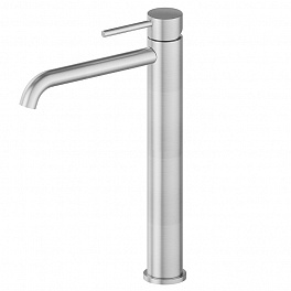 Newform X-Steel 316 Смеситель для раковины на 1 отверстие, высокий, без донного клапана, излив 190мм, цвет: нержавеющая сталь