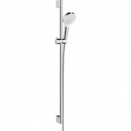 HG Crometta Vario Unica Душевой набор: штанга 900mm, ручной душ, 2jet (Rain, IntenseRain), EcoSmart, шланг, цвет: белый/хром