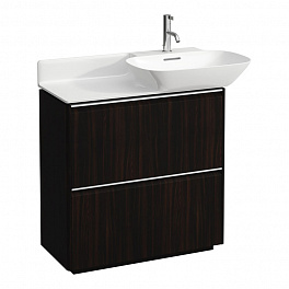 LAUFEN INO Тумба под раковину, 770x350x780 мм, 2 ящика, ручки из анодиров/алюминия, подходит для раковин 813301, 813302, темный вяз (темно-коричневый)