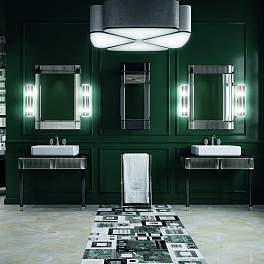 OASIS RIALTO Консоль под раковину 980х510х800 мм., напольная, 1 ящик, столешница, фурнитура хром, цвет Black глянцевый