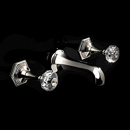Devon&Devon Excelsior Gemstone Смеситель для раковины на 3 отв. для настенного монтажа, цвет: блестящий никель.