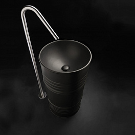 Kerasan Artwork Раковина свободностоящая "BARREL" d 45,H 90 см, без отв под смес.слив в пол, в компл. с сиф. и гибкой трубой, цвет Borgogna matt